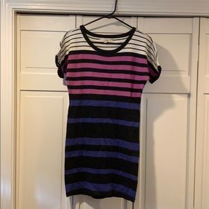 Loft Colorblock Striped Knit Dress